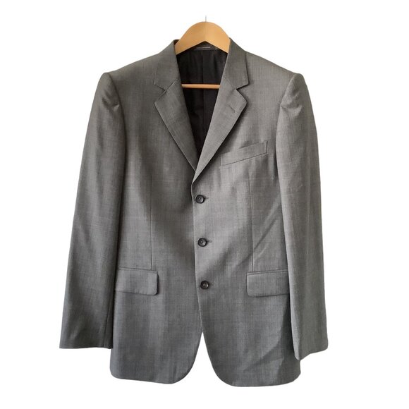 GUCCI Tailored Three Button Gray 100% Wool Sport Coat 44R Suit Jacket Blazer